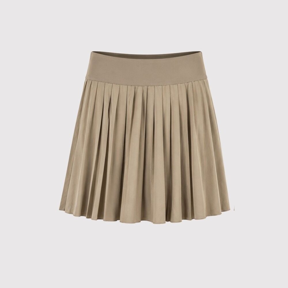 Aritzia TnAction Womens Skort Khaki Mini Pleated Tennis Skirt Pickleball Medium